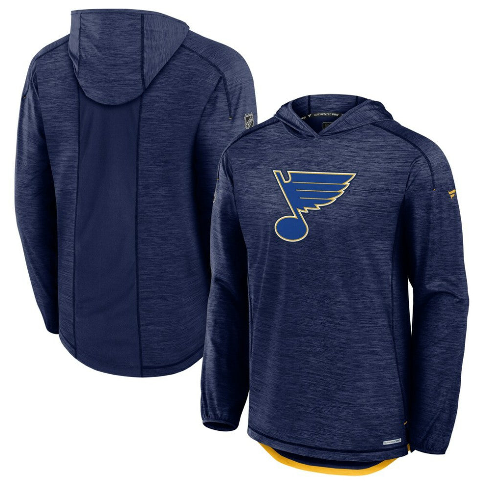 St. Louis Blues - Fanatics Authentic Pro Rink Lightweight Pullover Hoodie Navy