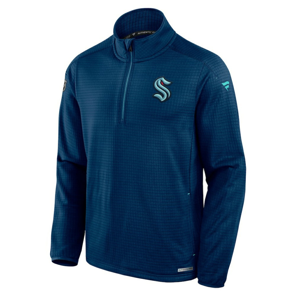 Seattle Kraken Fanatics Authentic Pro Rink Quarter-Zip Jacket Navy