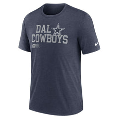 Dallas Cowboys Lockup Tri-Blend T-Shirt Heather Navy - Nike