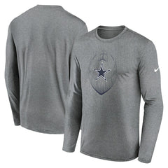 Dallas Cowboys Icon Legend Performance Long Sleeve T-Shirt Heather Gray - Nike