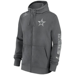 Dallas Cowboys Primetime Club Full-Zip Hoodie Charcoal - Nike