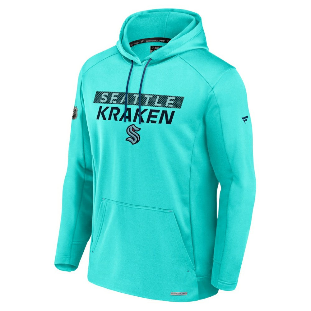 Seattle Kraken Fanatics Authentic Pro Rink Fleece Pullover Hoodie Blue