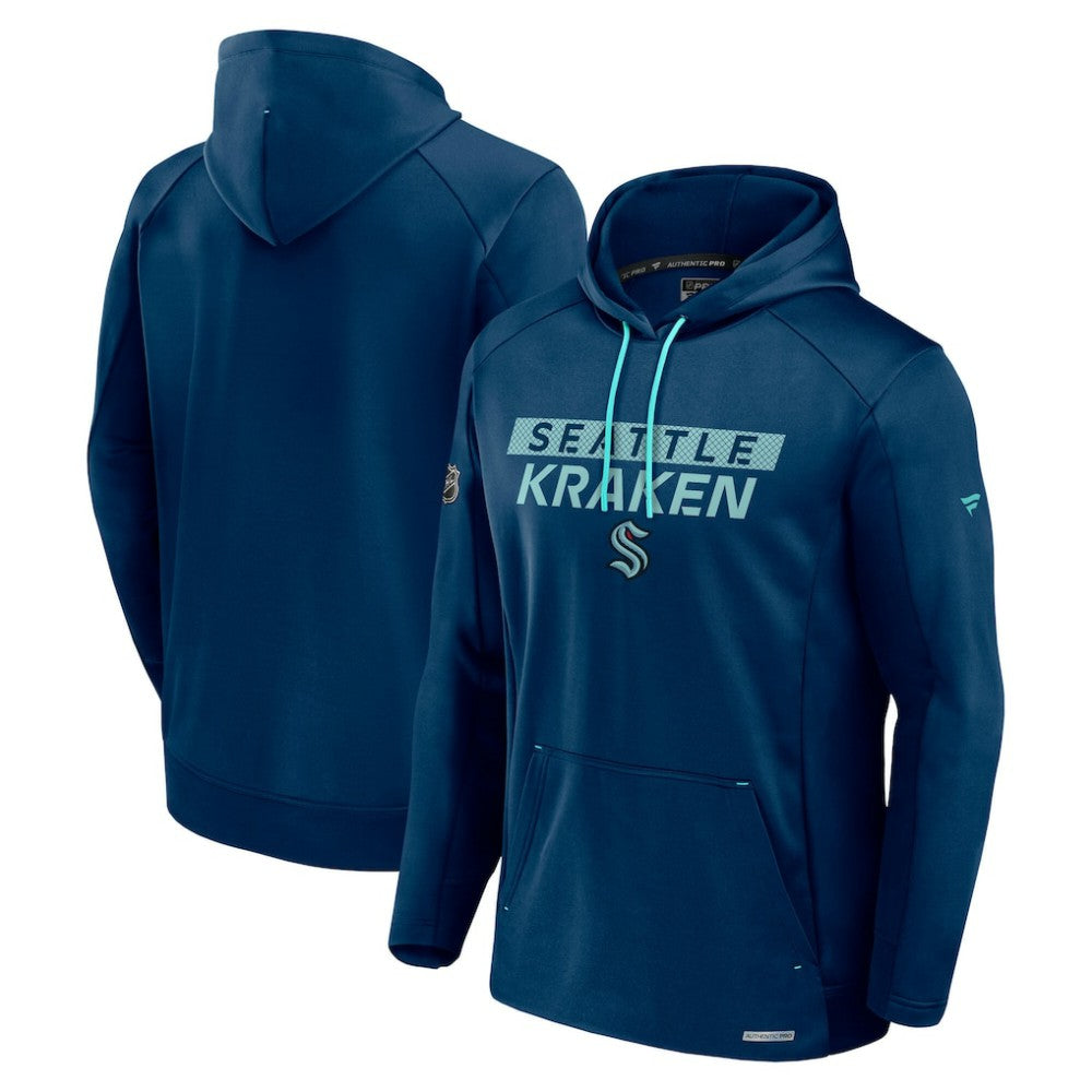 Seattle Kraken Fanatics Authentic Pro Rink Fleece Pullover Hoodie Deep Sea Blue