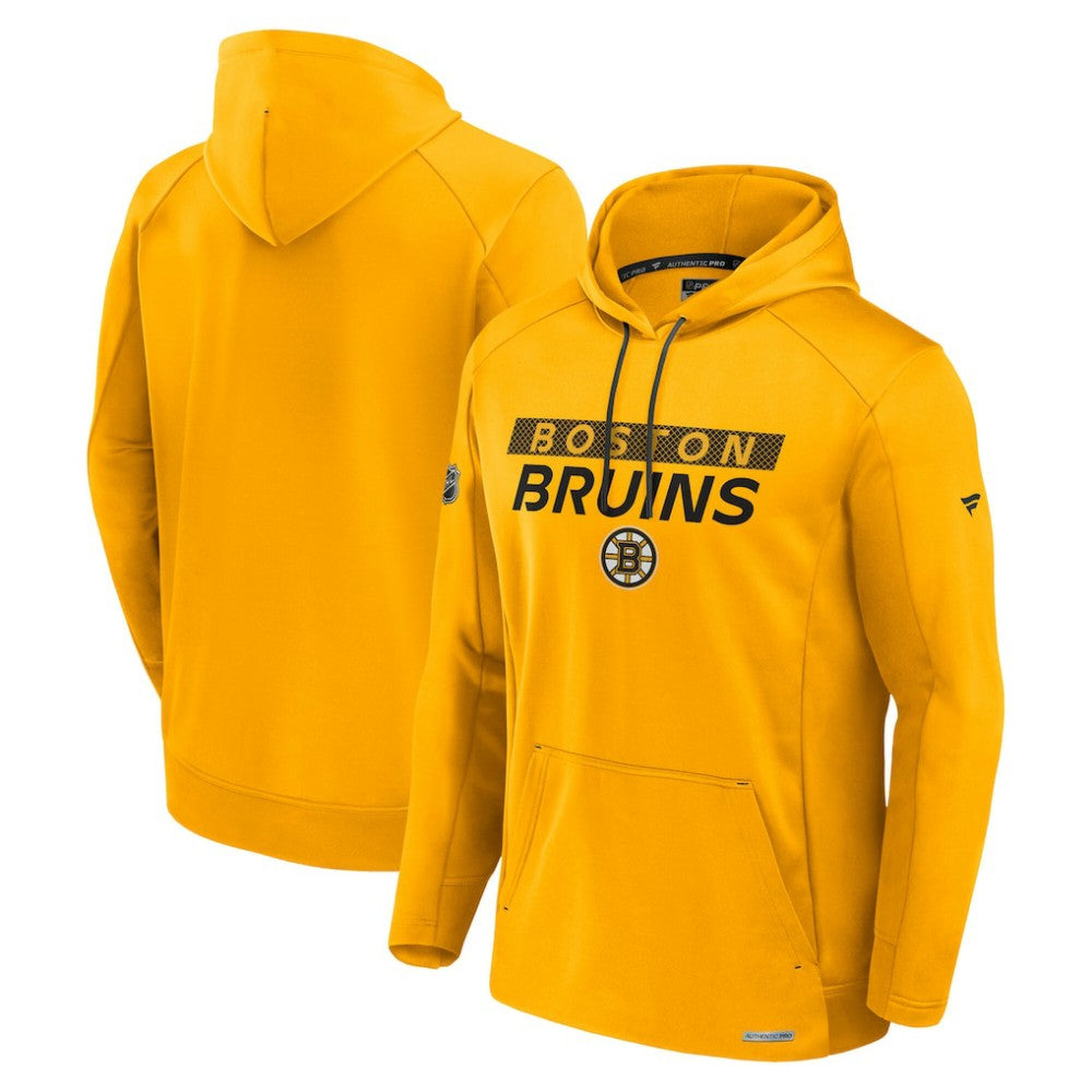 Boston Bruins Fanatics Authentic Pro Rink Fleece Pullover Hoodie Gold