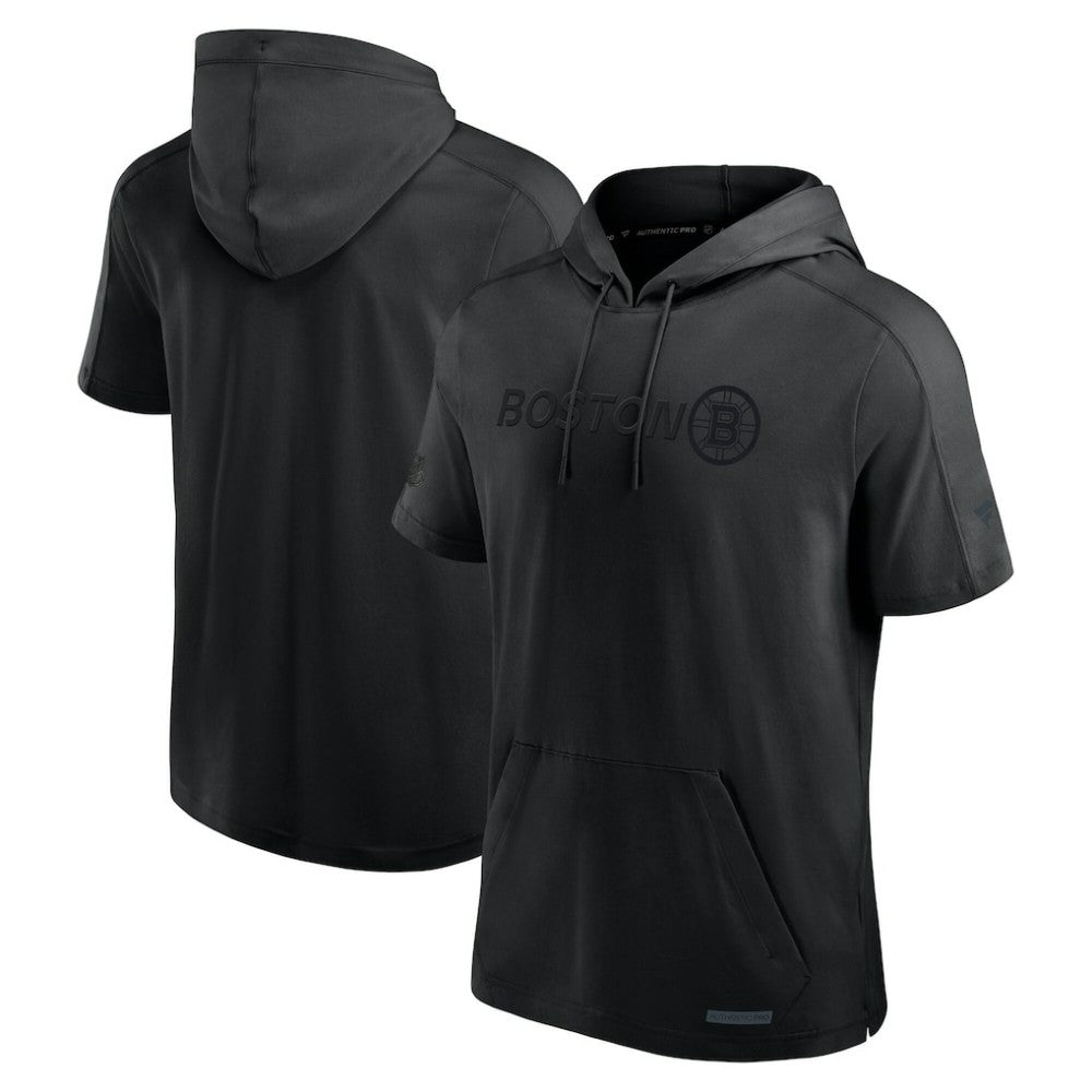Boston Bruins Fanatics Authentic Pro Road Performance Short Sleeve Pullover Hoodie Black