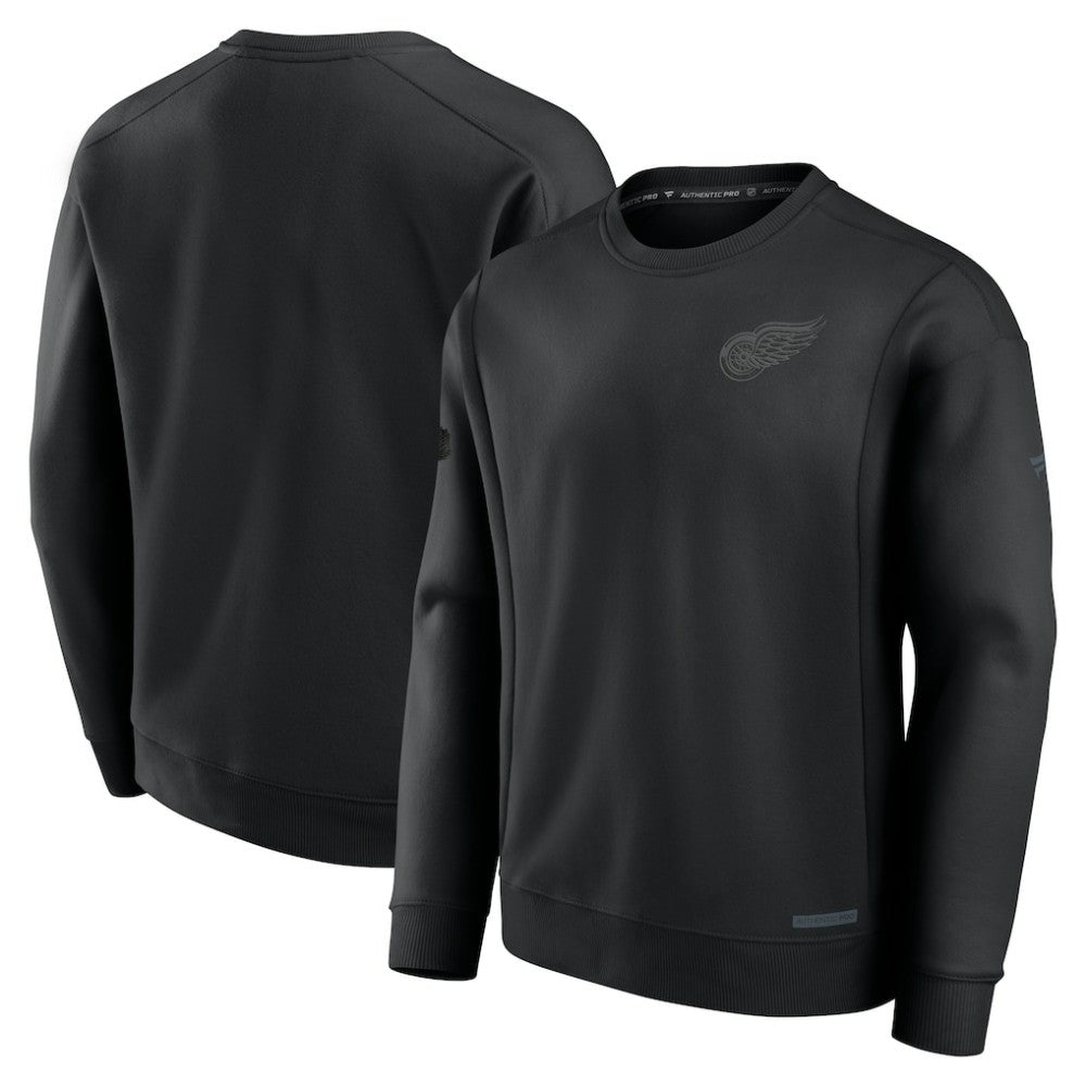 Detroit Red Wings - Fanatics Authentic Pro Road Fleece Pullover Sweatshirt Black