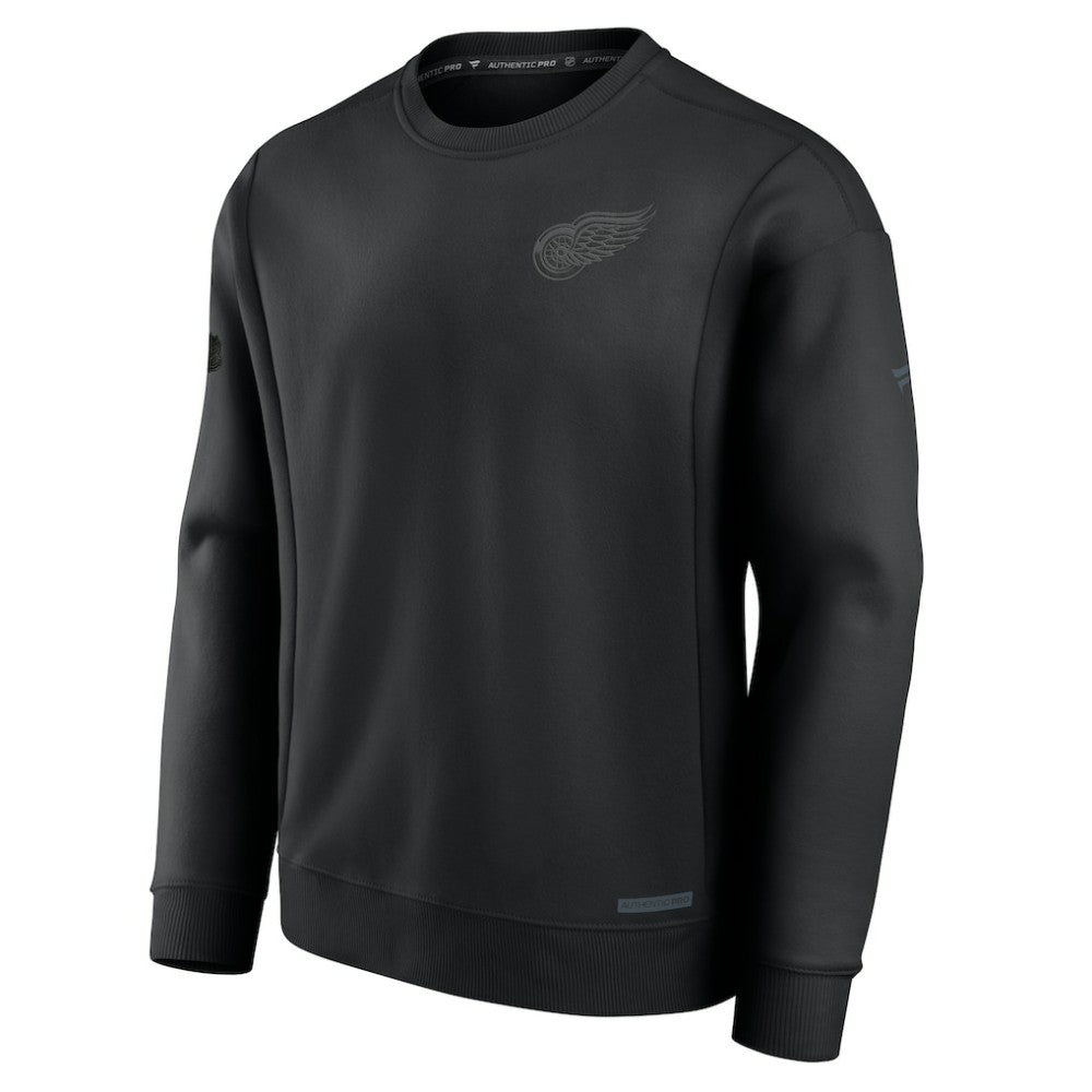 Detroit Red Wings - Fanatics Authentic Pro Road Fleece Pullover Sweatshirt Black