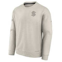Seattle Kraken Fanatics Authentic Pro Road Fleece Pullover Sweatshirt Cream