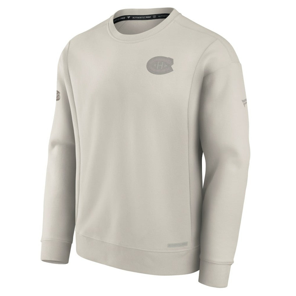 Montreal Canadiens - Fanatics Authentic Pro Road Fleece Pullover Sweatshirt Cream