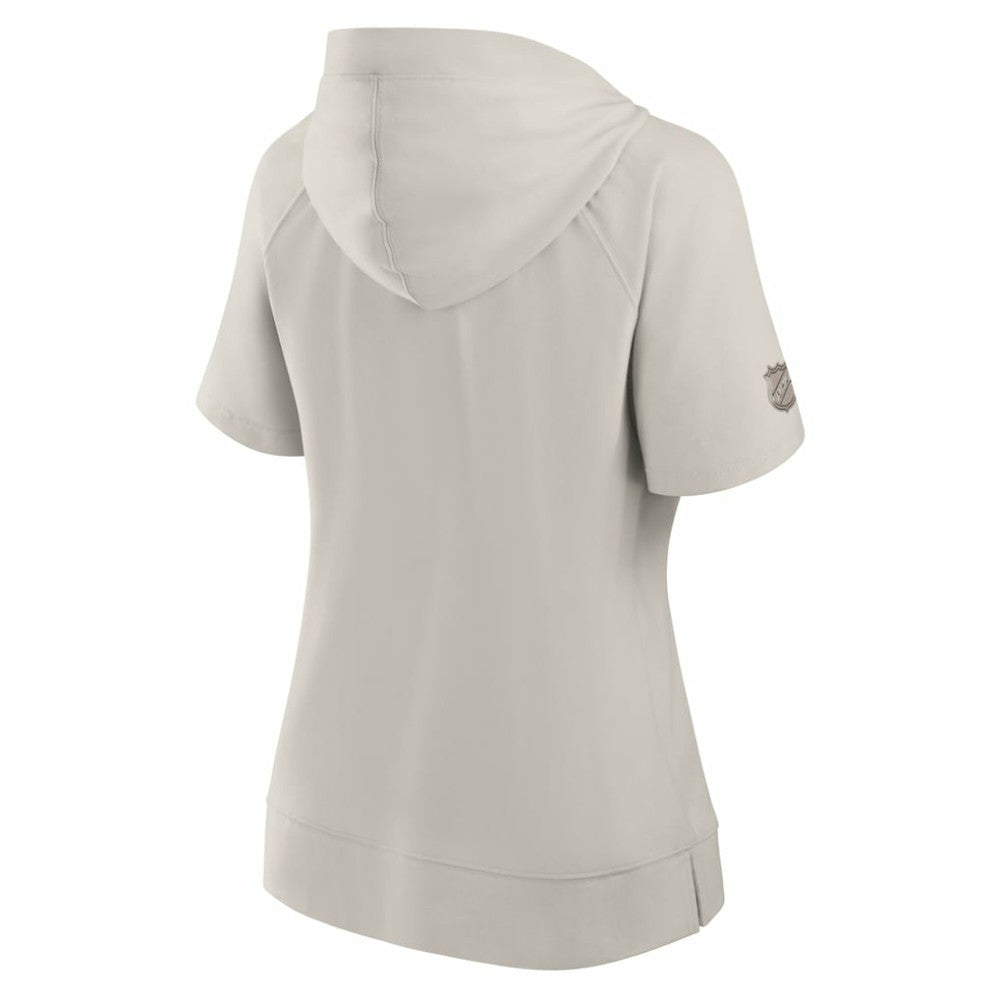 Detroit Red Wings - Fanatics Women's Authentic Pro Road Short Sleeve V-Neck Pullover Hoodie Cream