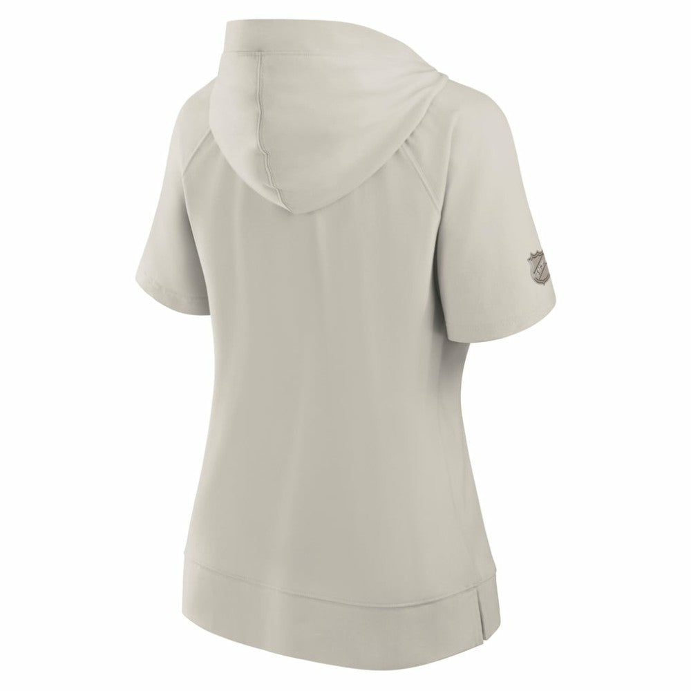 Seattle Kraken Fanatics Women's Authentic Pro Road Short Sleeve V-Neck Pullover Hoodie Cream