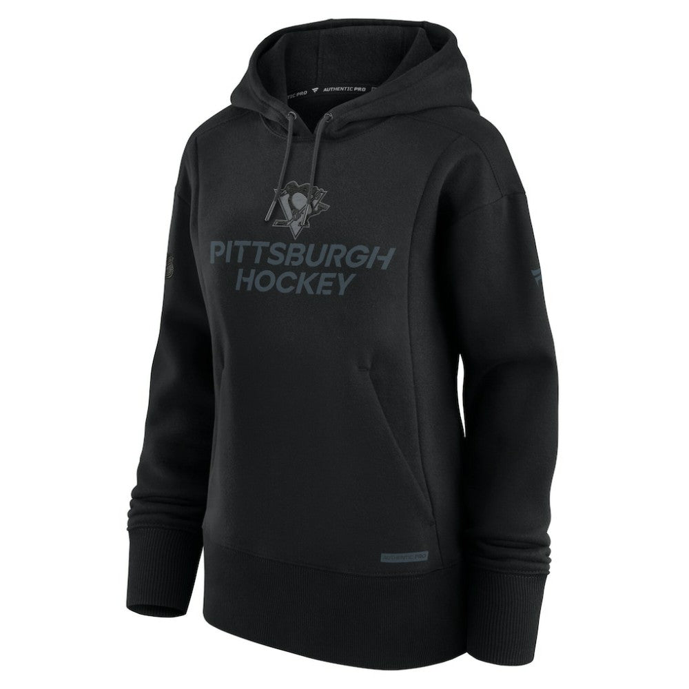 Pittsburgh Penguins Fanatics Women's Authentic Pro Road Pullover Hoodie Black