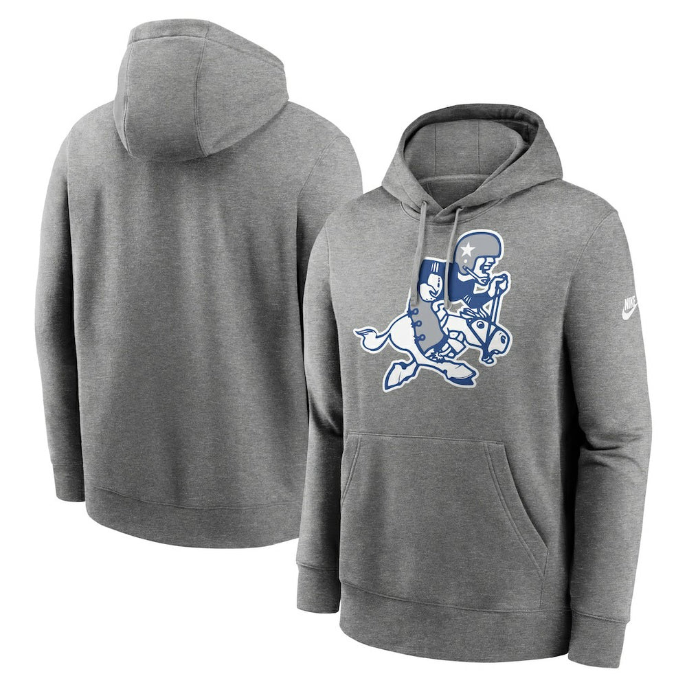 Dallas Cowboys Rewind Retro Joe Club Pullover Hoodie Heather Charcoal - Nike
