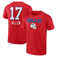 Josh Allen Buffalo Bills Team Wordmark Player Name & Number T-Shirt Red - NFL