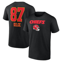 Travis Kelce Kansas City Chiefs Team Wordmark Player Name & Number T-Shirt Black - NFL