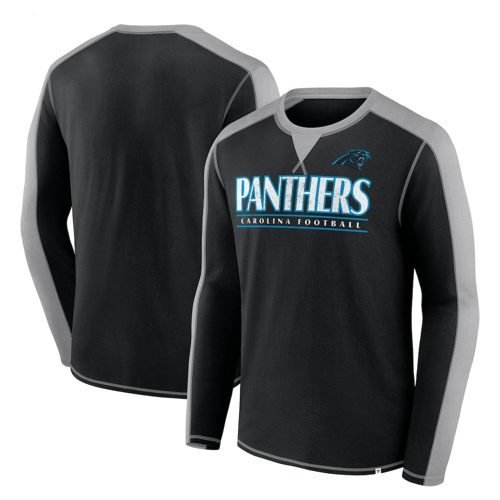 Carolina Panthers Behind the Line Long Sleeve T-Shirt Black/Gray - Fanatics