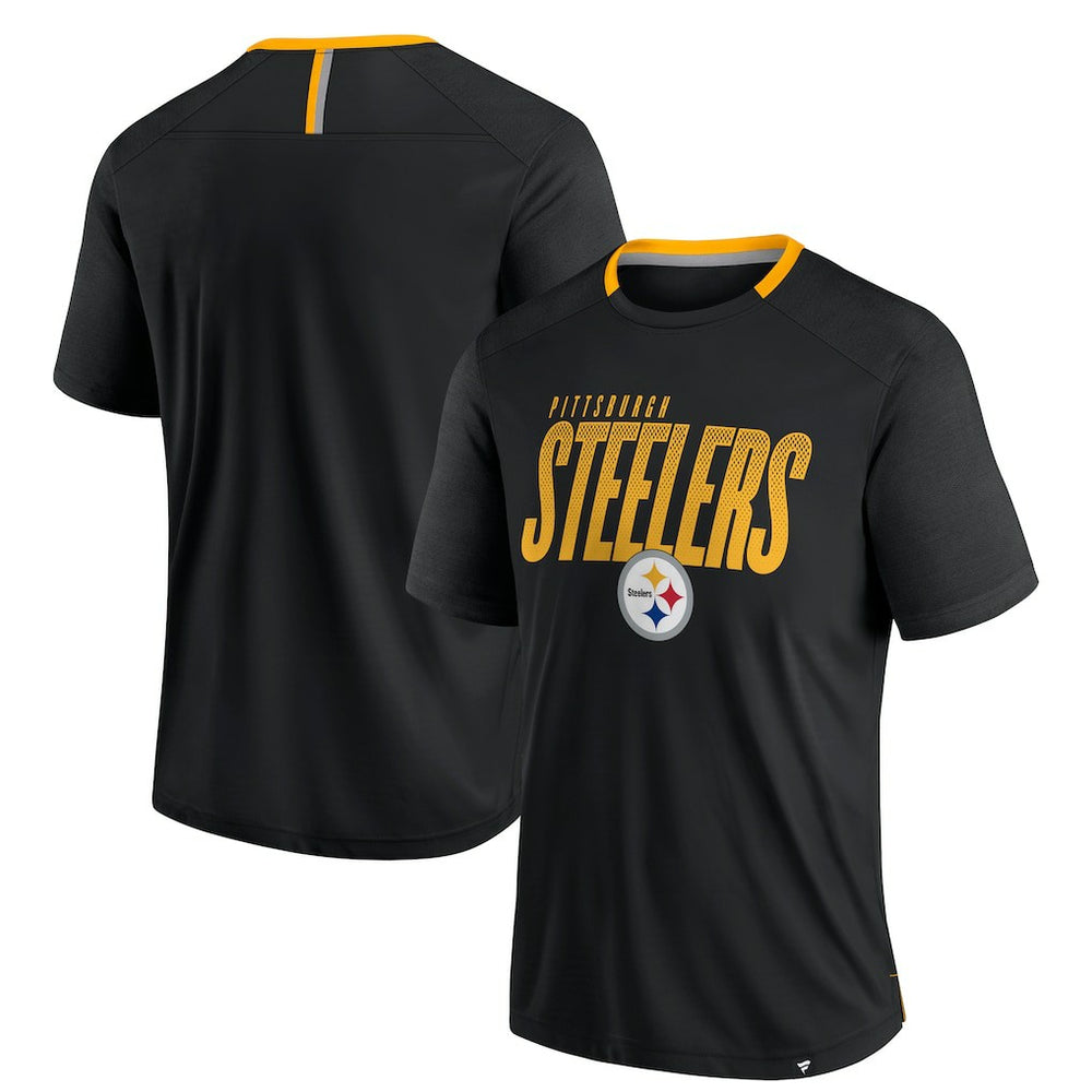 Pittsburgh Steelers Defender Fade Slant T-Shirt Black - Fanatics
