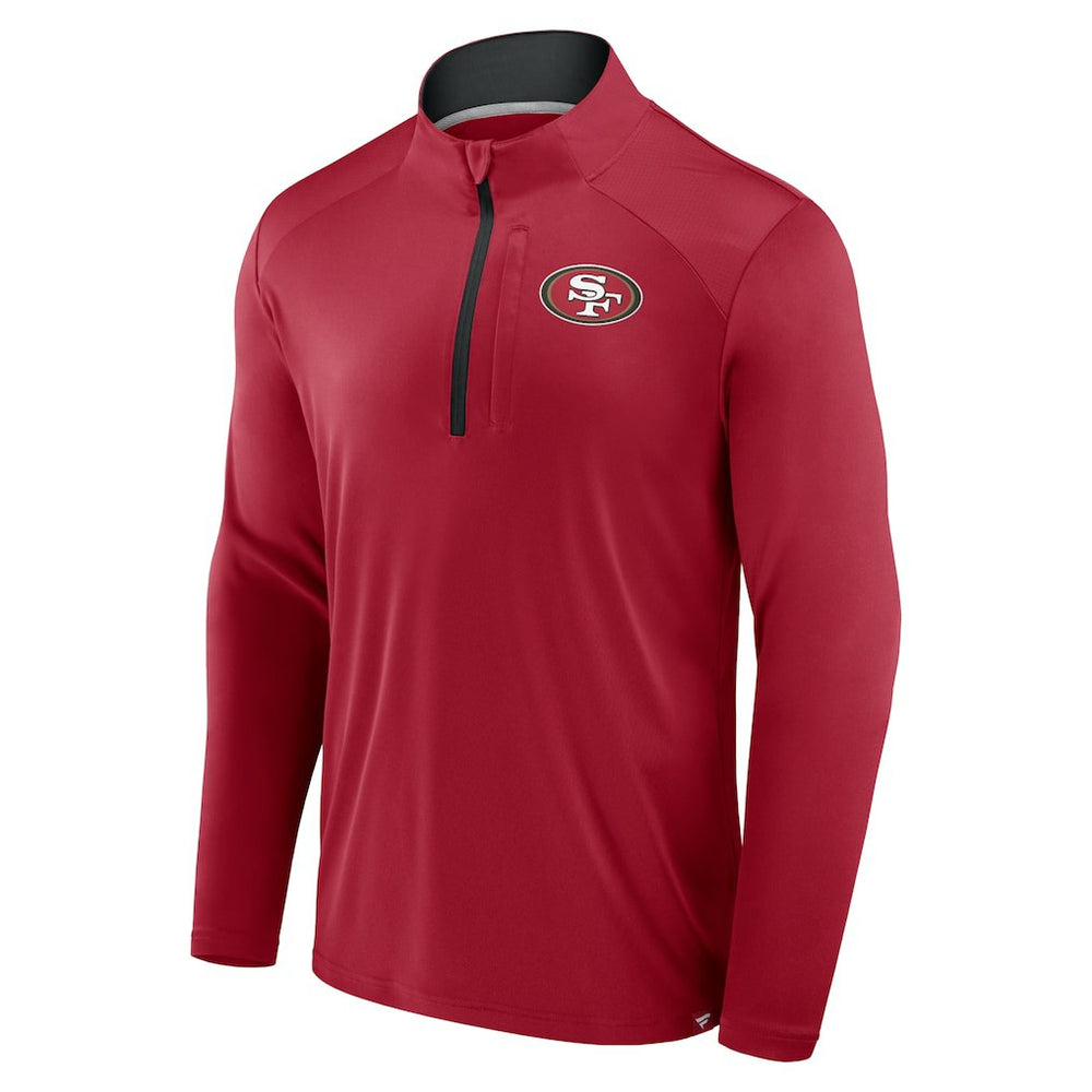 San Francisco 49ers Defender Long Sleeve Quarter-Zip Jacket Scarlet - Fanatics
