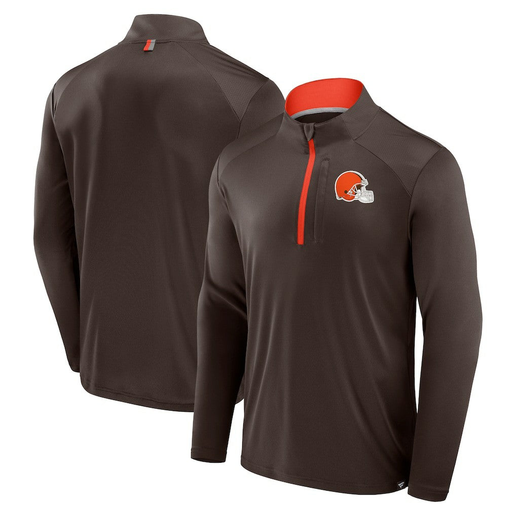 Cleveland Browns Defender Long Sleeve Quarter-Zip Jacket Brown - Fanatics