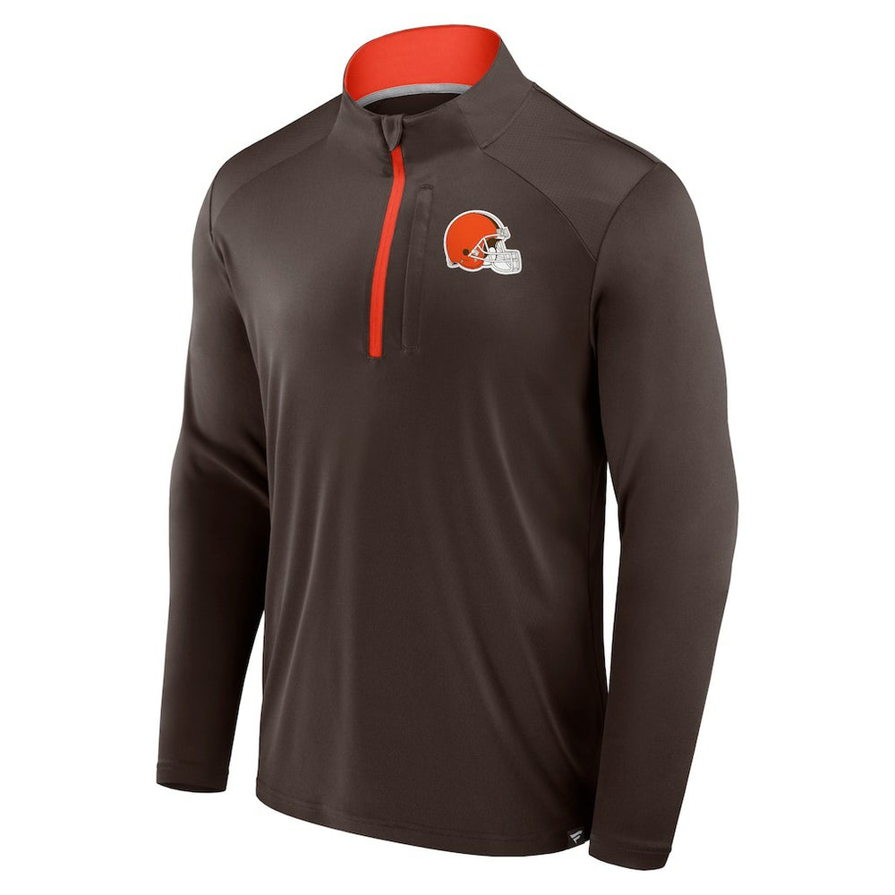 Cleveland Browns Defender Long Sleeve Quarter-Zip Jacket Brown - Fanatics