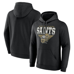 New Orleans Saints Geometric Chrome Pullover Hoodie Black - Fanatics