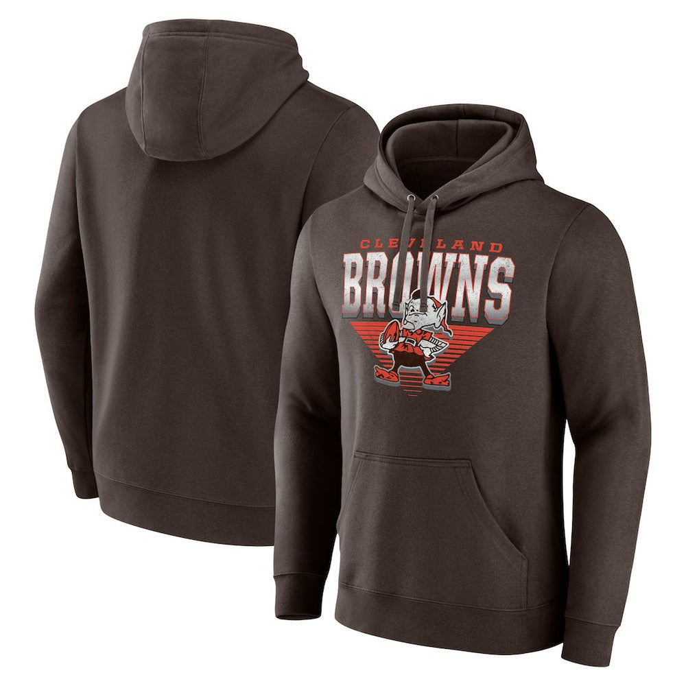 Cleveland Browns Geometric Chrome Pullover Hoodie Brown - Fanatics