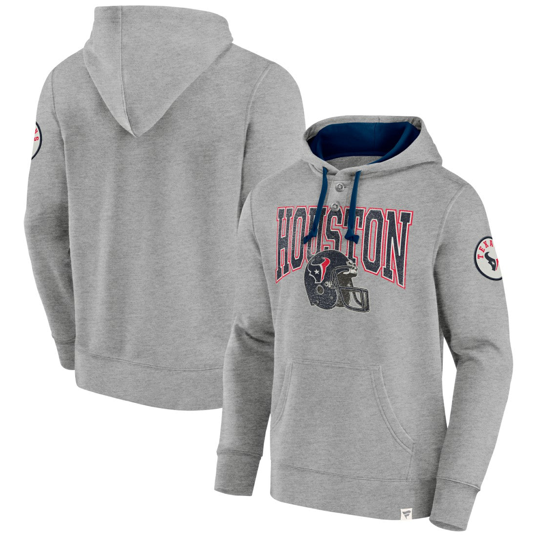 Houston Texans Label Maker Pullover Hoodie Heather Gray - Fanatics
