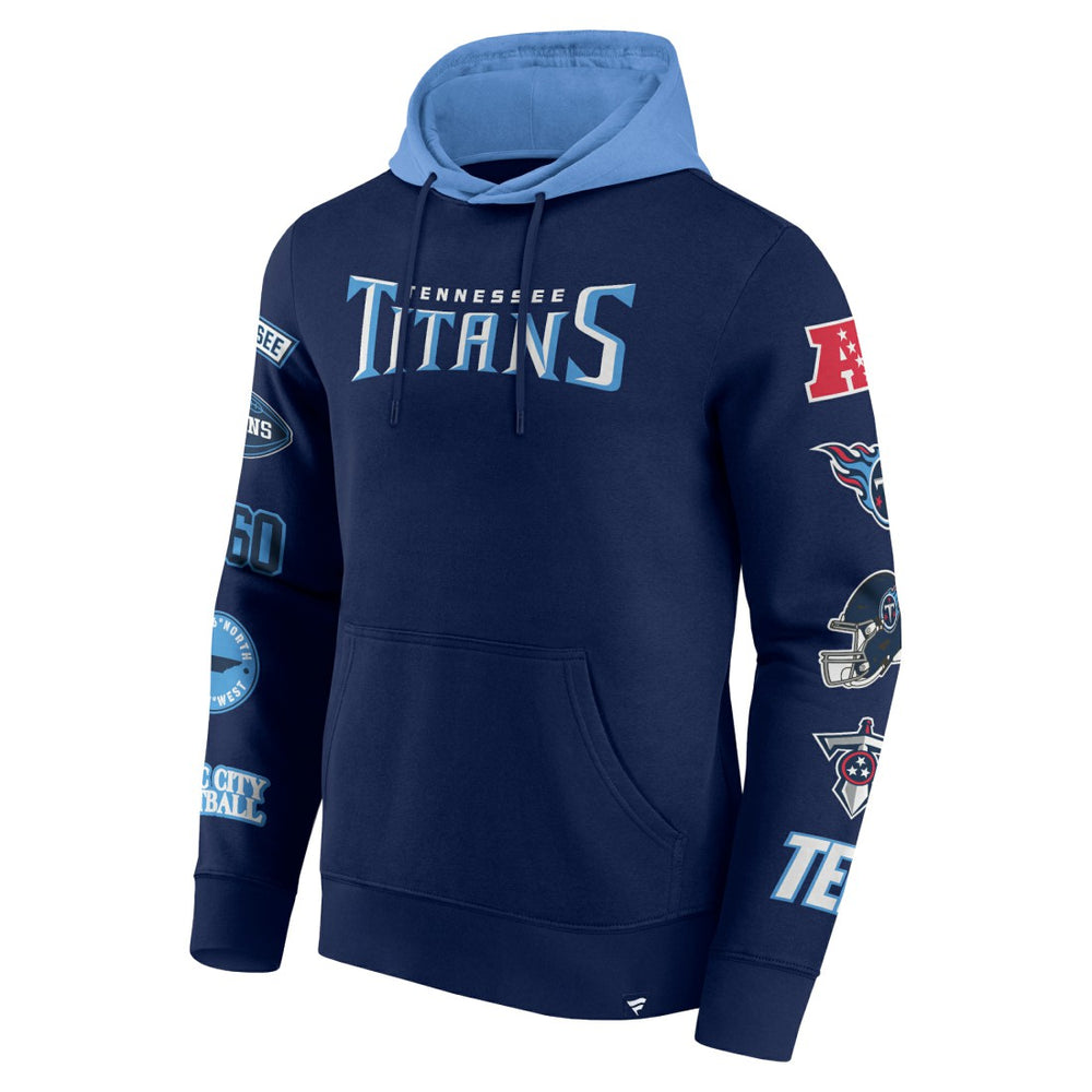 Tennessee Titans Patched Out Pullover Hoodie Navy/Light Blue - Fanatics