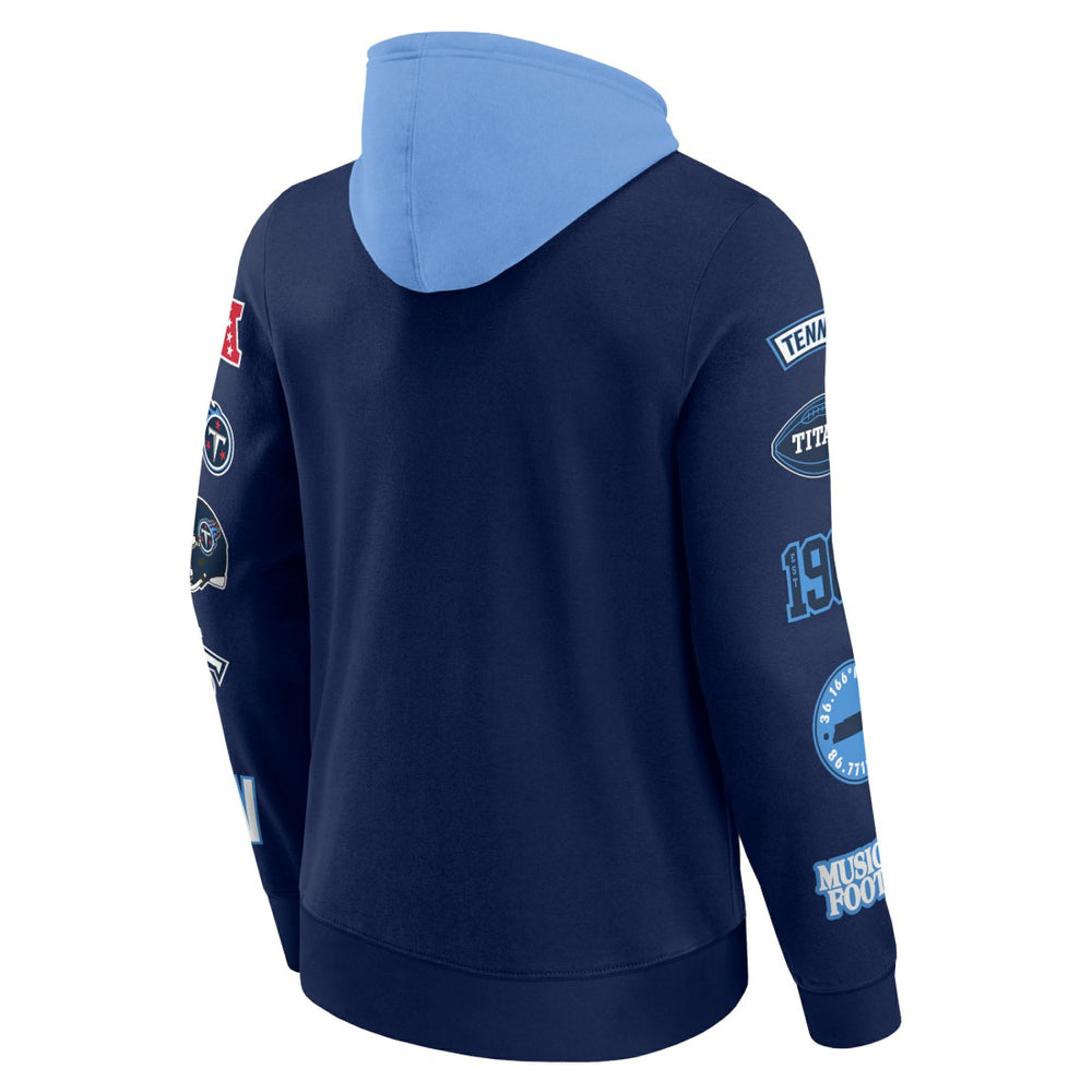 Tennessee Titans Patched Out Pullover Hoodie Navy/Light Blue - Fanatics
