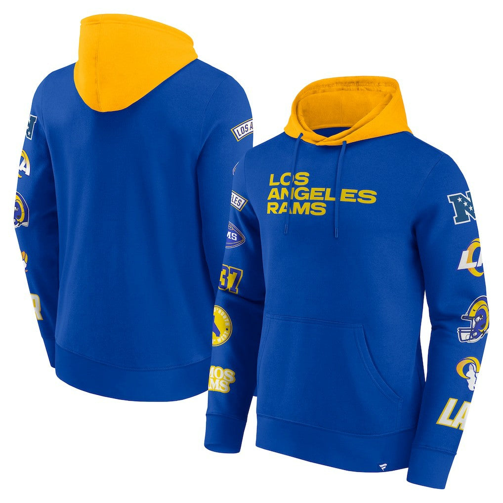 Los Angeles Rams Patched Out Pullover Hoodie Royal/Gold - Fanatics