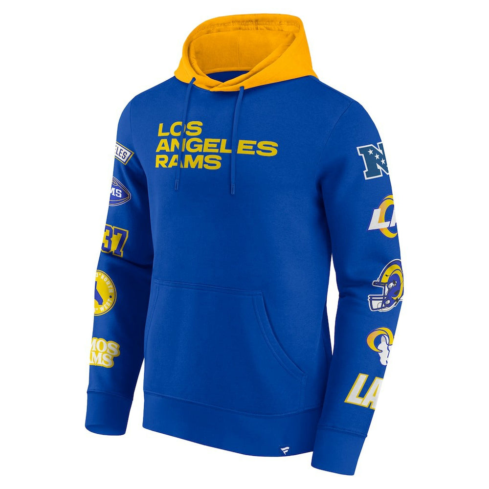 Los Angeles Rams Patched Out Pullover Hoodie Royal/Gold - Fanatics