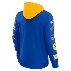 Los Angeles Rams Patched Out Pullover Hoodie Royal/Gold - Fanatics
