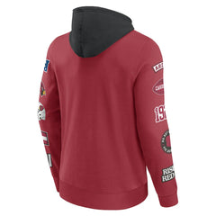 Arizona Cardinals Patched Out Pullover Hoodie Cardinal/Black - Fanatics