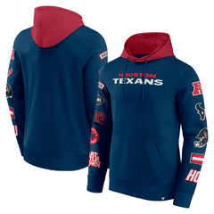 Houston Texans Patched Out Pullover Hoodie Navy/Cardinal - Fanatics