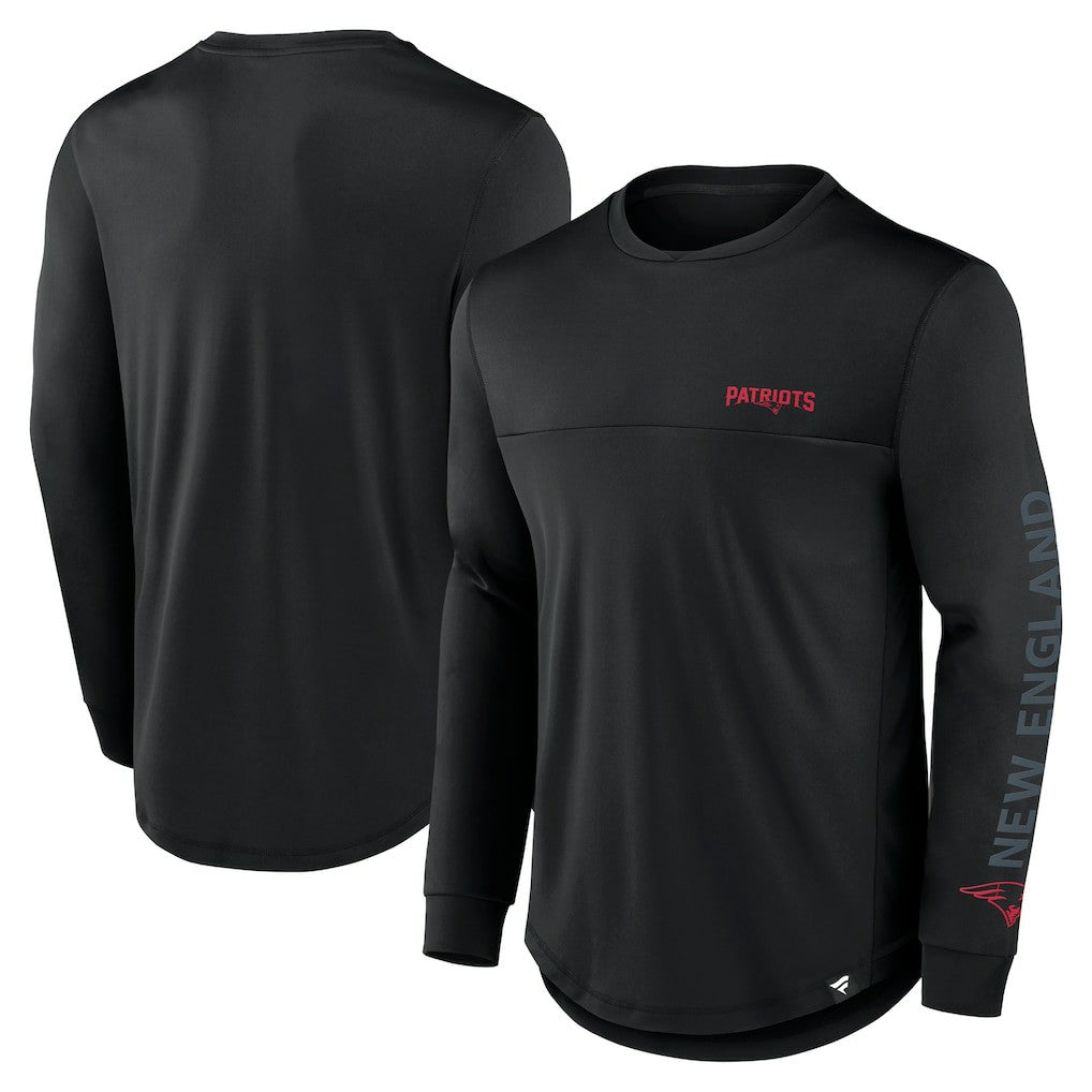 New England Patriots Blackout Long Sleeve T-Shirt Black - Fanatics