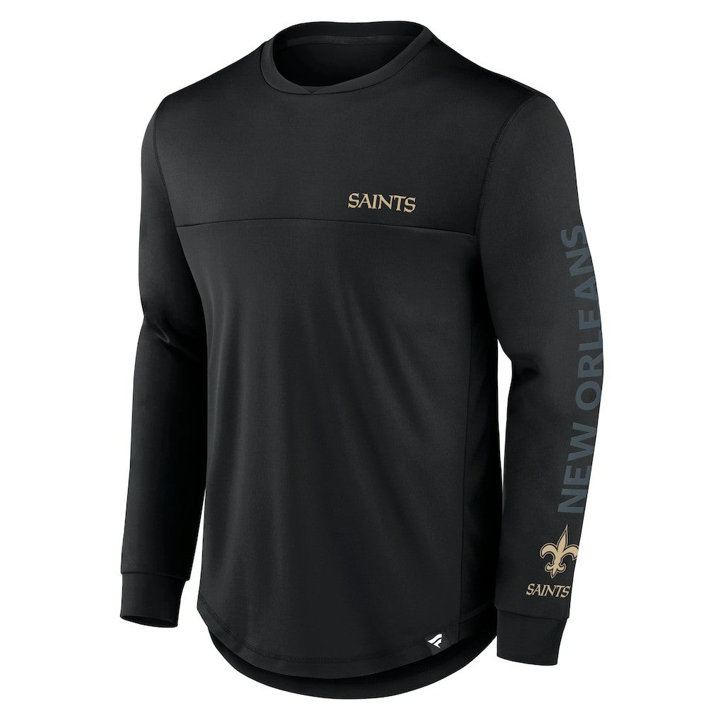 New Orleans Saints Blackout Long Sleeve T-Shirt Black - Fanatics