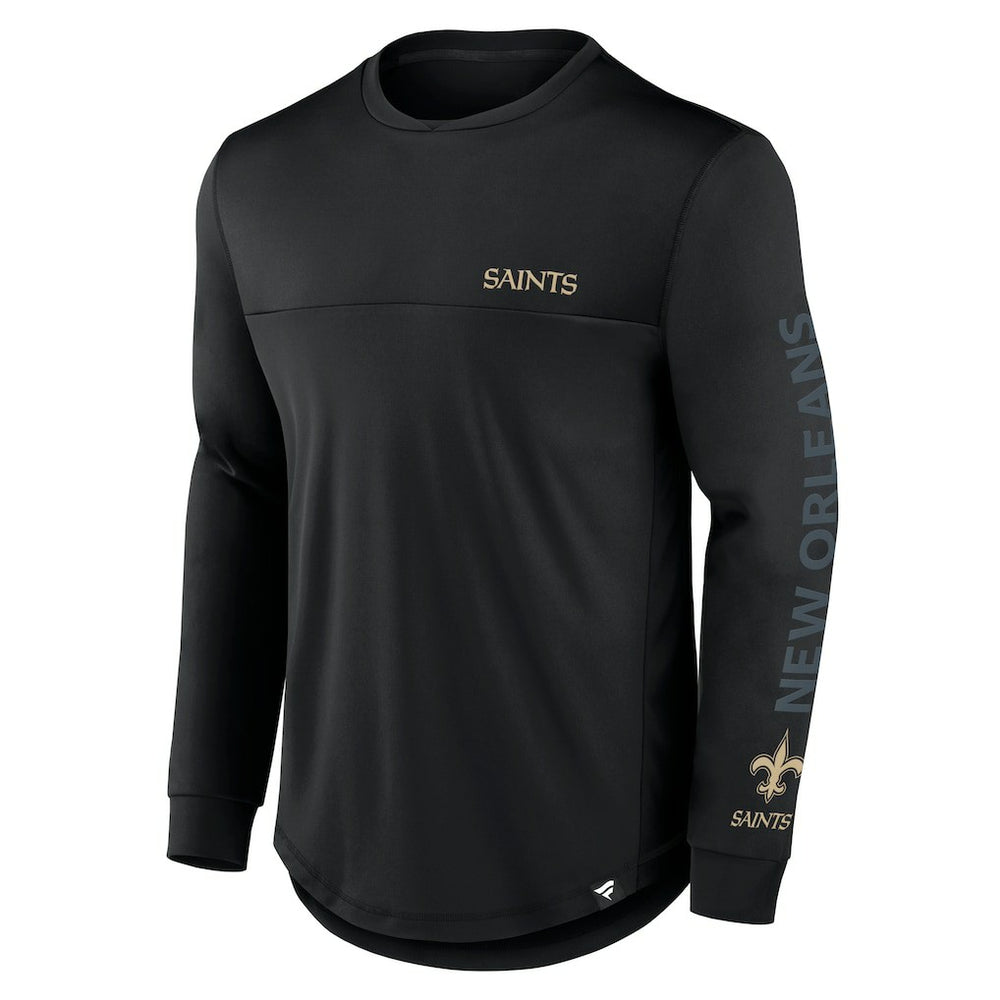 New Orleans Saints Blackout Long Sleeve T-Shirt Black - Fanatics