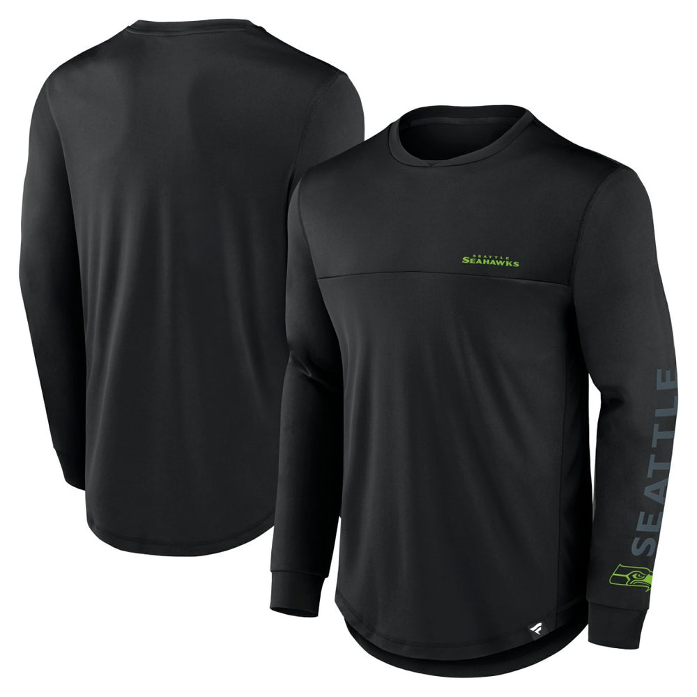 Seattle Seahawks Blackout Long Sleeve T-Shirt Black - Fanatics
