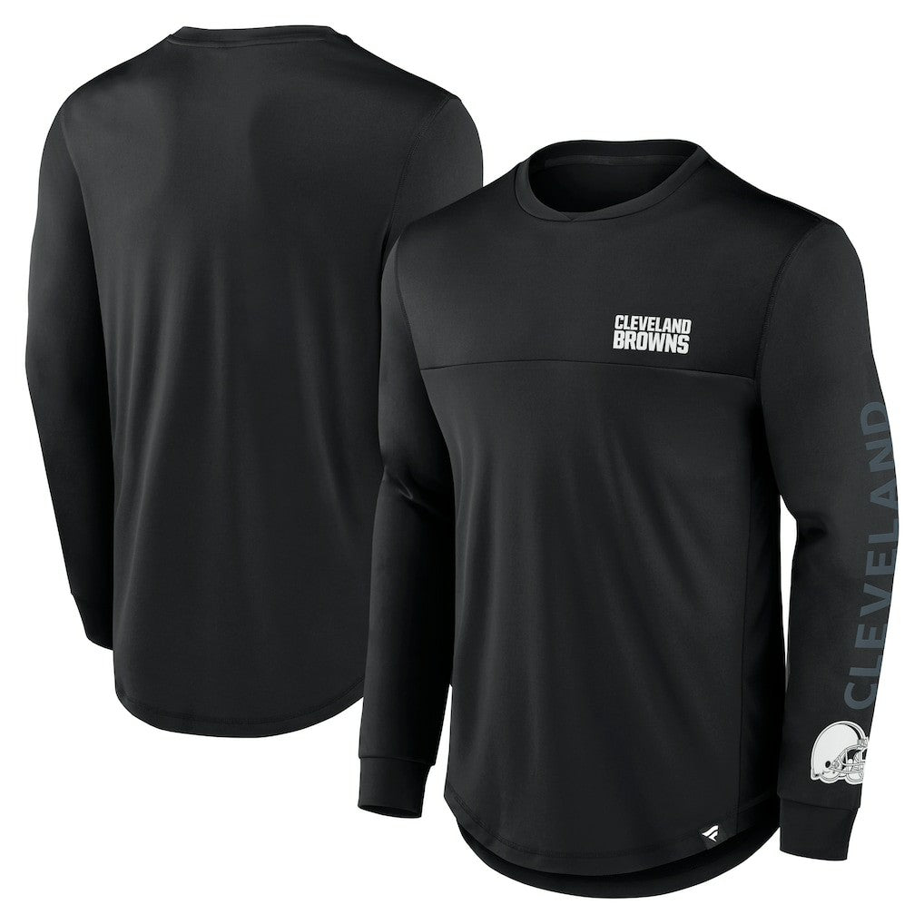 Cleveland Browns Blackout Long Sleeve T-Shirt Black - Fanatics