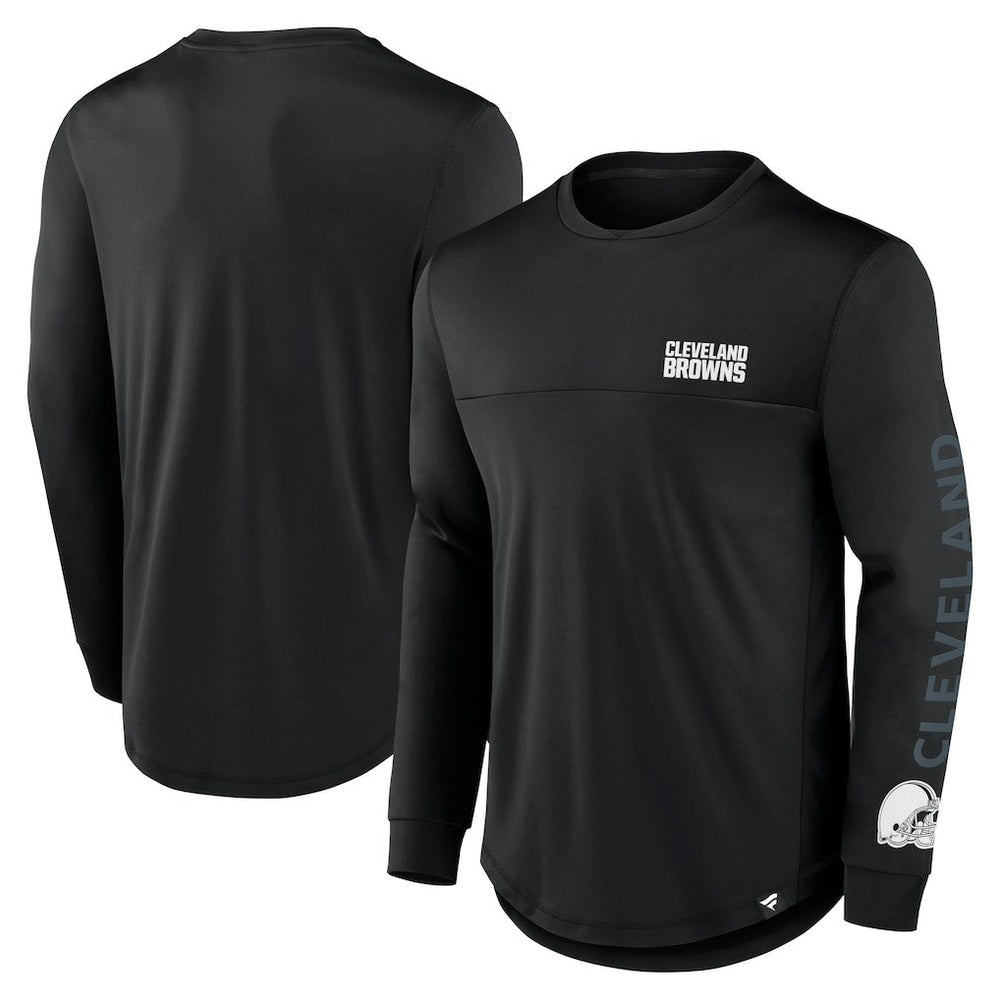 Cleveland Browns Blackout Long Sleeve T-Shirt Black - Fanatics