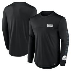 Cleveland Browns Blackout Long Sleeve T-Shirt Black - Fanatics