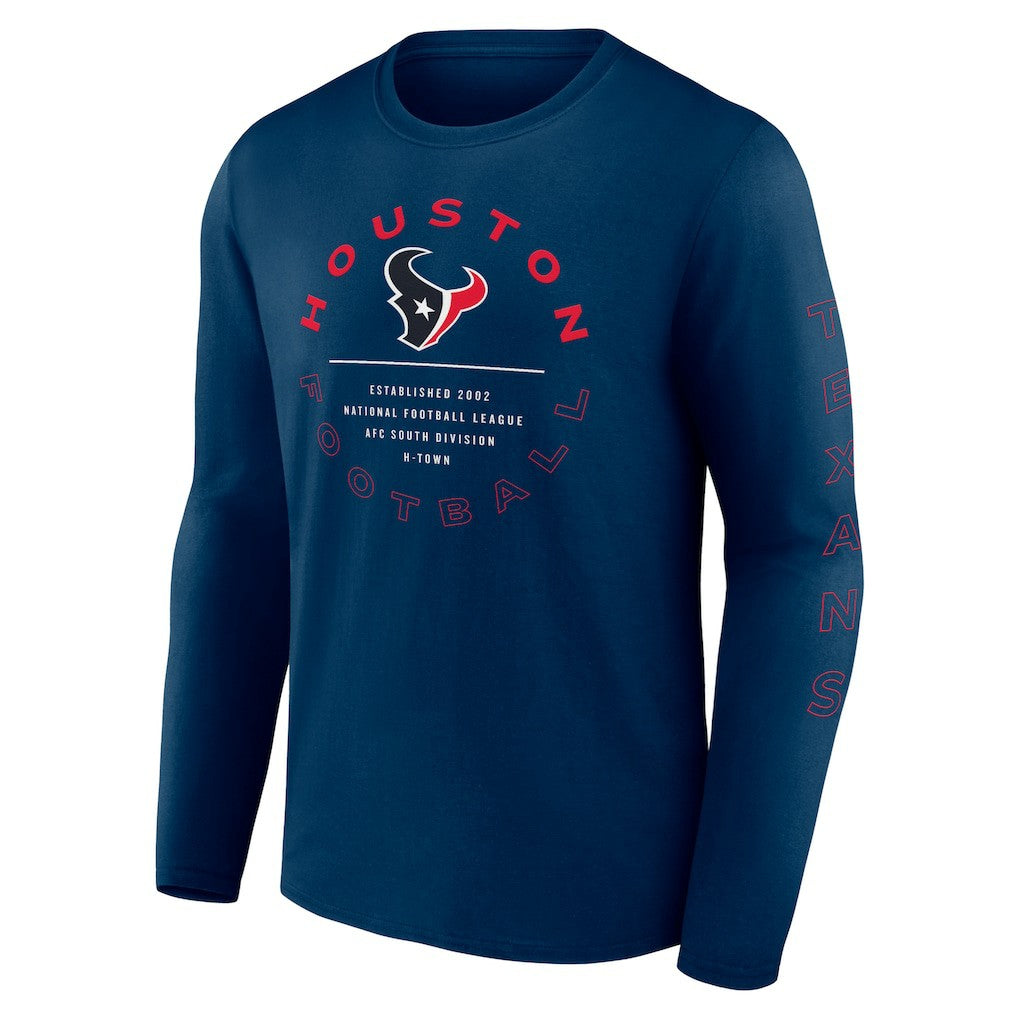Houston Texans Stat Sheet Long Sleeve T-Shirt Navy - Fanatics