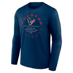 Houston Texans Stat Sheet Long Sleeve T-Shirt Navy - Fanatics