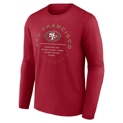 San Francisco 49ers Stat Sheet Long Sleeve T-Shirt Scarlet - Fanatics