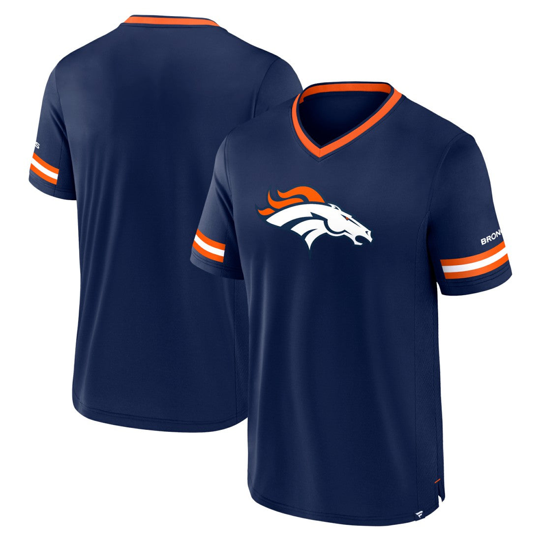 Denver Broncos Stripe Stacking T-Shirt Navy - Fanatics