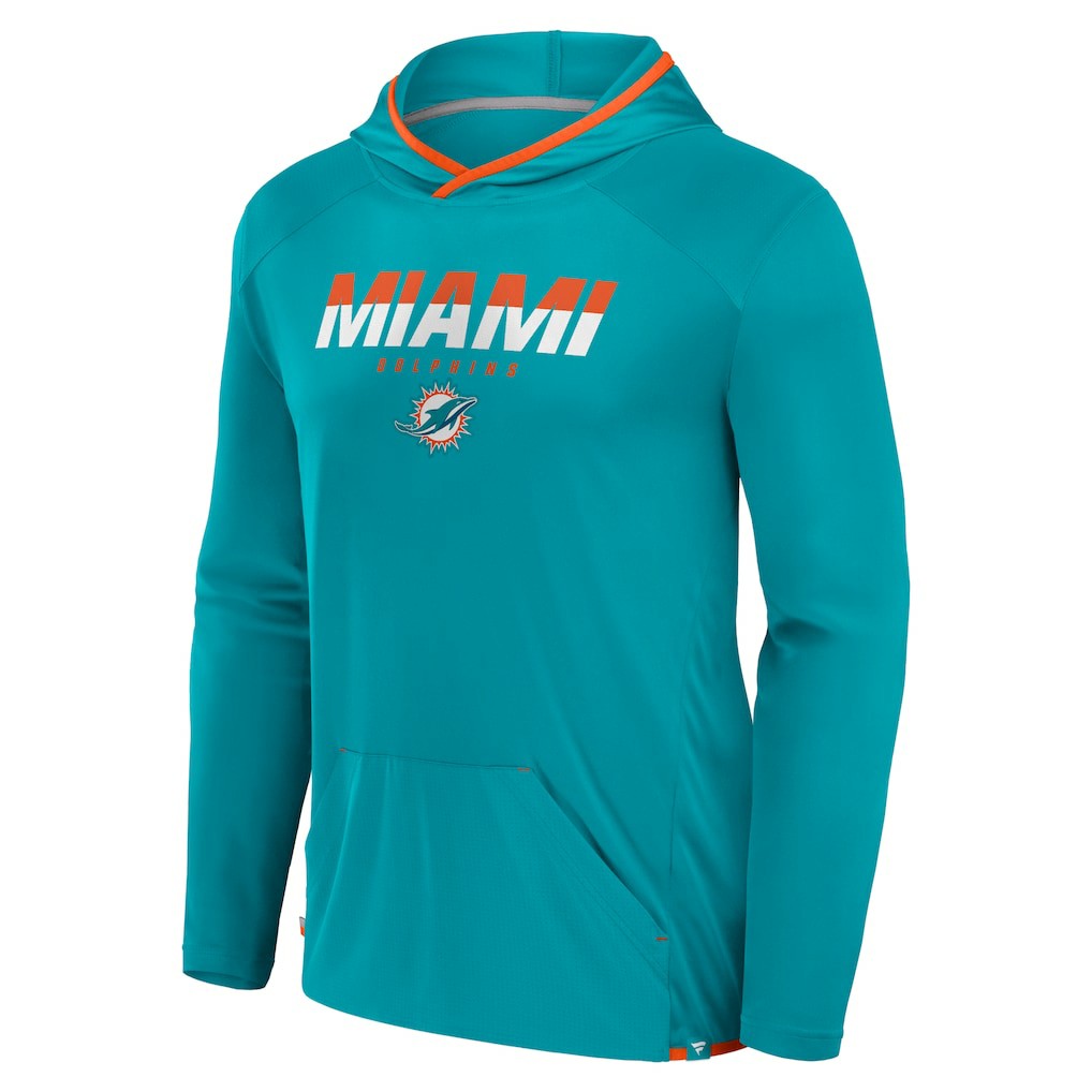 Miami Dolphins Transitional Defender Hoodie Long Sleeve T-Shirt Aqua - Fanatics
