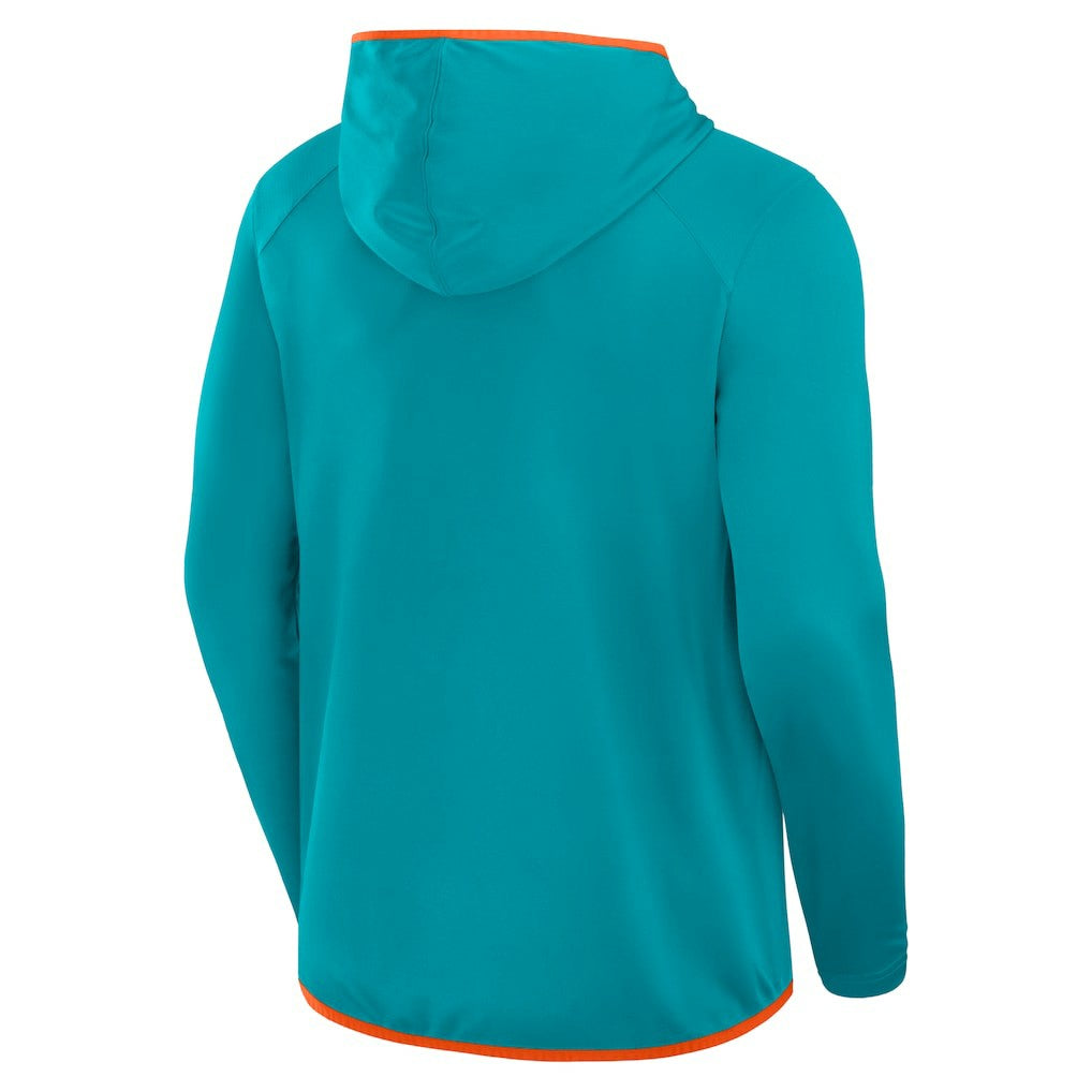 Miami Dolphins Transitional Defender Hoodie Long Sleeve T-Shirt Aqua - Fanatics