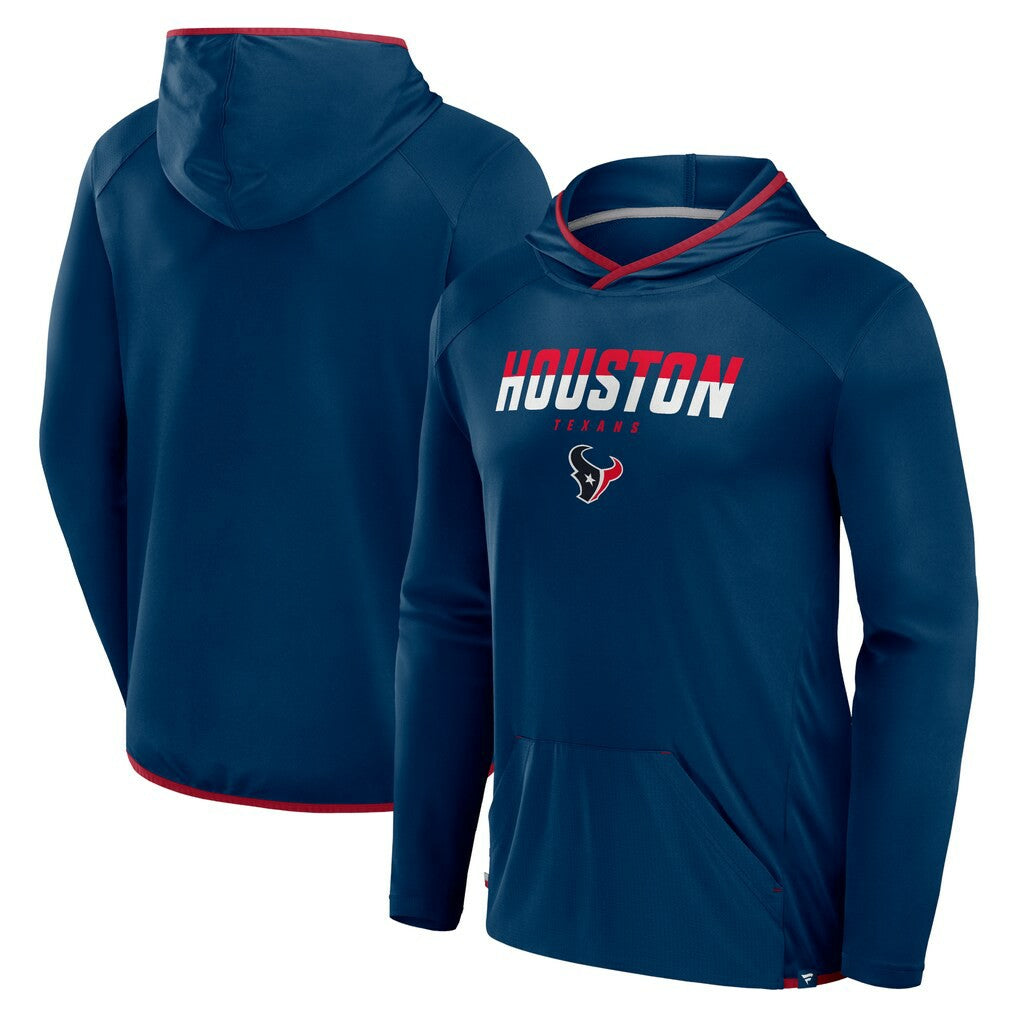 Houston Texans Transitional Defender Hoodie Long Sleeve T-Shirt Navy - Fanatics