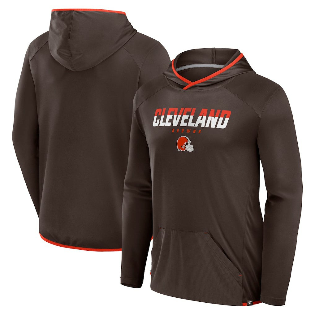 Cleveland Browns Transitional Defender Hoodie Long Sleeve T-Shirt Brown - Fanatics
