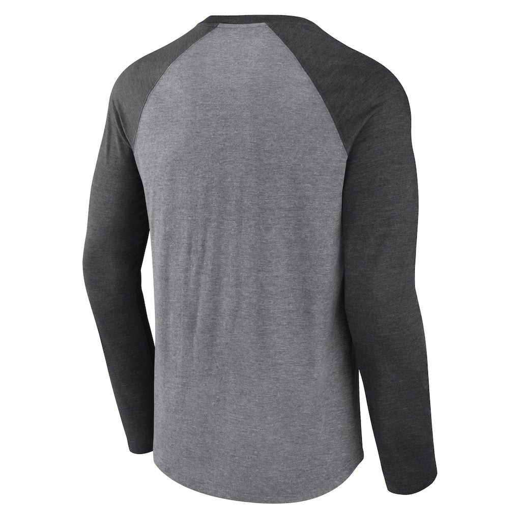 Arizona Cardinals Tri-Blend Raglan Long Sleeve T-Shirt Heather Gray/Charcoal - Fanatics